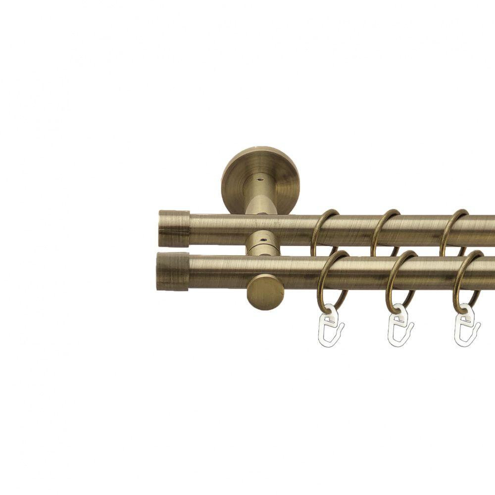 Карниз Orvit Заглушка металевий дворядний реверсивний гладка труба кільце металеве Антик 19\19 мм 160 см Львов - изображение 1