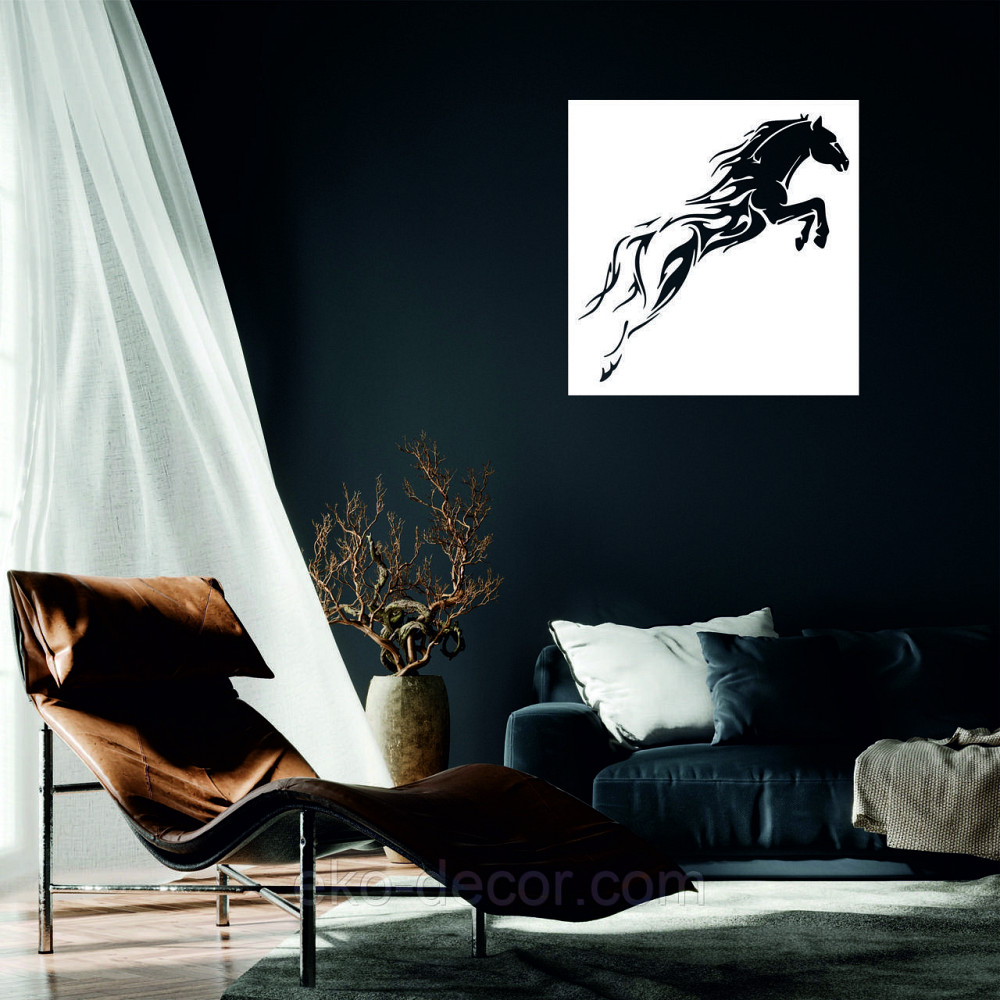 Декоративное настенное Панно «Лошадь» Декор на стену 70*70 см, Белый Киев - изображение 1