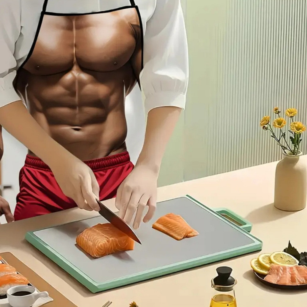 Фартух чоловічий прикольний Мускулистий торс 74 на 54 см різнобарвний Київ - фото 4