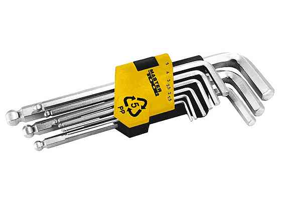 MASTERTOOL Ключі шестигранні з кулькою MASTERTOOL Long Arm CrV 1,5-10 мм 74-172 мм набір 9 шт 7 Коломия