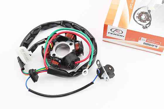 Статор магнето (генератора) Honda DIO AF18 / 27 (6 котушок роз'єм "тато 5 + 1"), від 2шт -5% Київ