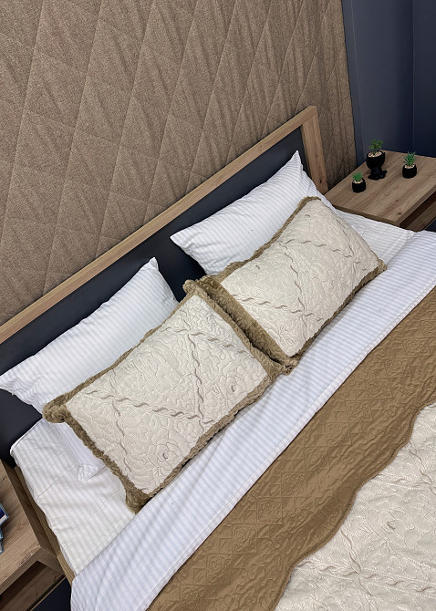 Покривало двостороннє з хутром 210x230 (+-10 см) і 2 наволочки колір кавовий з молочним (85-154) Київ - фото 7