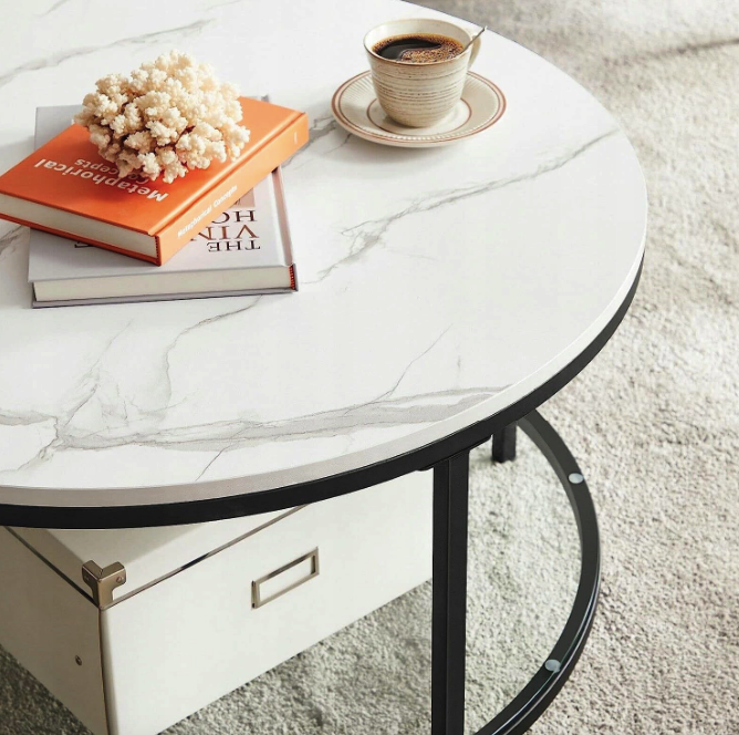 Журнальний столик Leobert Oskar круглий із мармуровою стільницею Киев - изображение 5