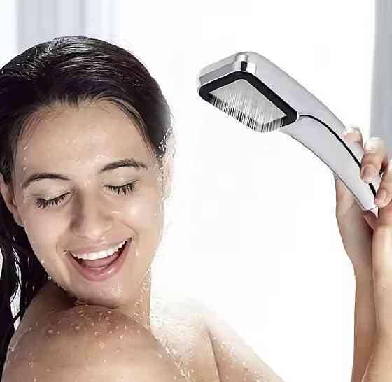 Универсальная душевая лейка прямоугольная 6 на 22 см серебристая Киев