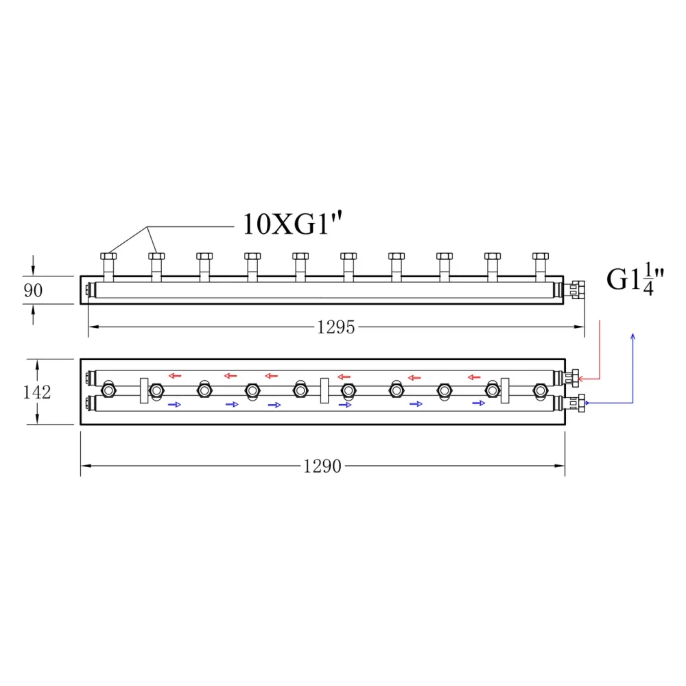 Колектор розподільний Thermo Alliance Forte Quick System для 5 насосних груп 1 1/4"x1, неірж. сталь SUS 304 TAF-QSK5 Київ - фото 10