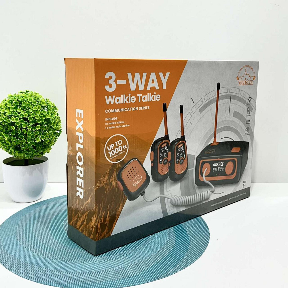 Набір Рацій дитячий 2 шт станція звук світло Чорно-жовтогаряча (ZR302A-2B) Чернігів - фото 2