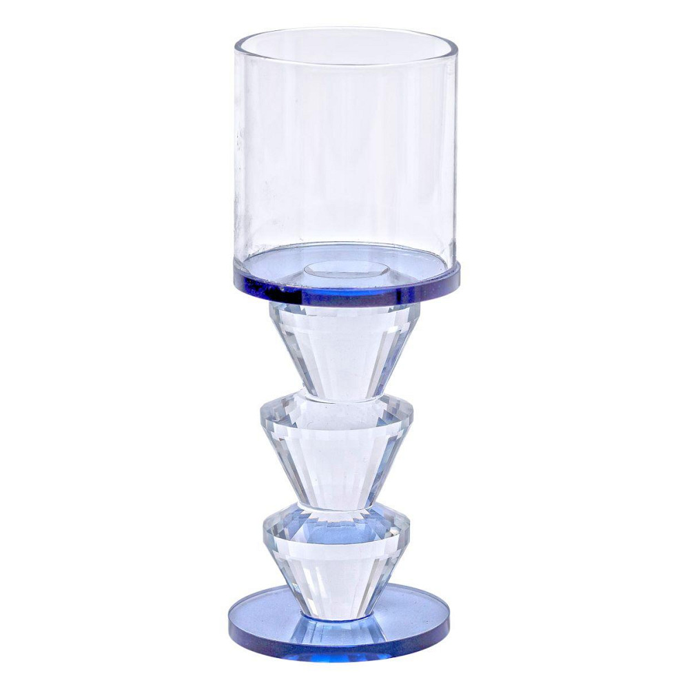 Підсвічник скляний 6×15.7 см на одну свічку підсвічник келих на ніжці декоративний Сірий HP-4-21L Київ - фото 2