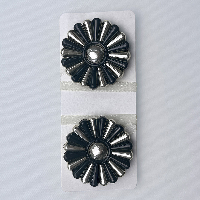 Магниты для штор и гардин Хризантема набор 2 шт Черный с серебристым (81-304) Киев - изображение 7