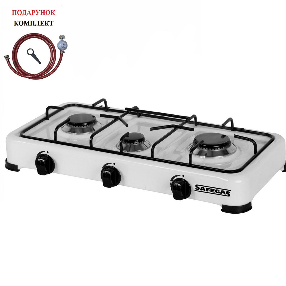 Газовая настольная плита 3 конф. с штуцером подключения КОМПЛЕКТ в ПОДАРОК  CАVAGNA Италия Киев - изображение 1