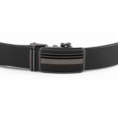 Ремень Vintage Мужской с автоматической пряжкой полоски Черный (20292) Винница