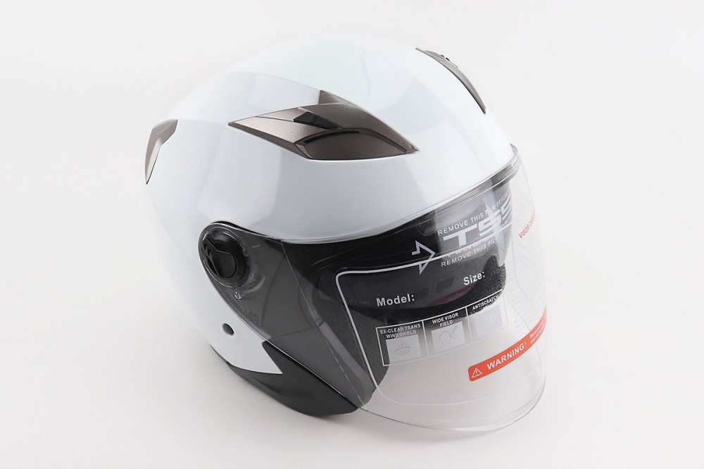 Шолом відкритий+відкидні окуляри BLD-708 S (55-56см), БІЛИЙ глянець Киев - изображение 1