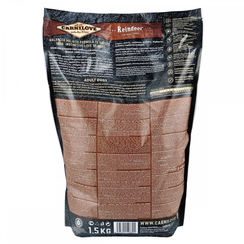 Сухий корм Carnilove Raindeer для дорослих собак всіх порід, оленина та кабан, 1,5 кг Вінниця - фото 2