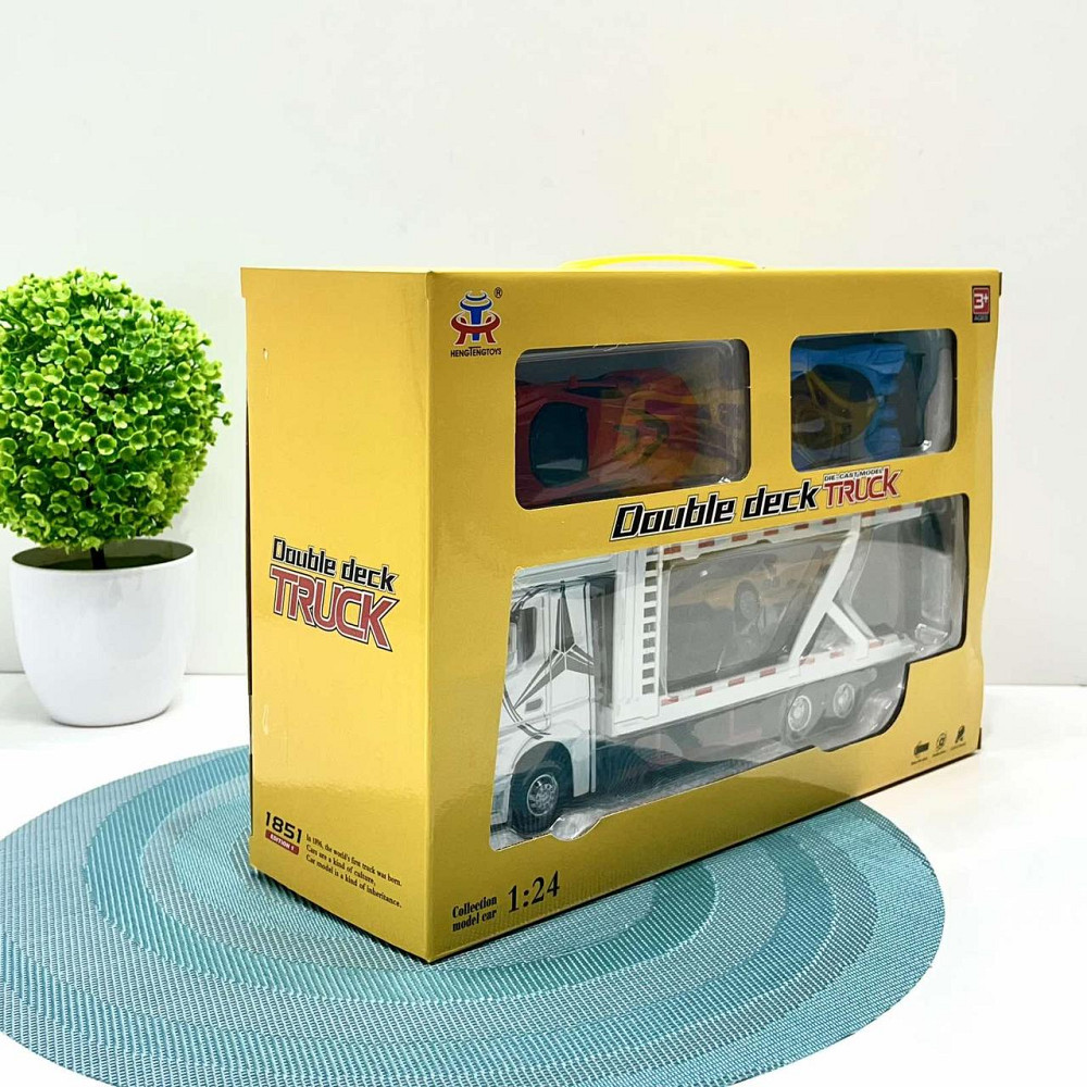 Трейлер з машинками світлові та звукові ефекти масштаб 1:24 Білий (53522-46) Чернигов - изображение 3