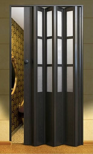 Дверь гармошка  полустекленная Symfonia 860х2030х10 мм Эспрессо Днепр - изображение 1