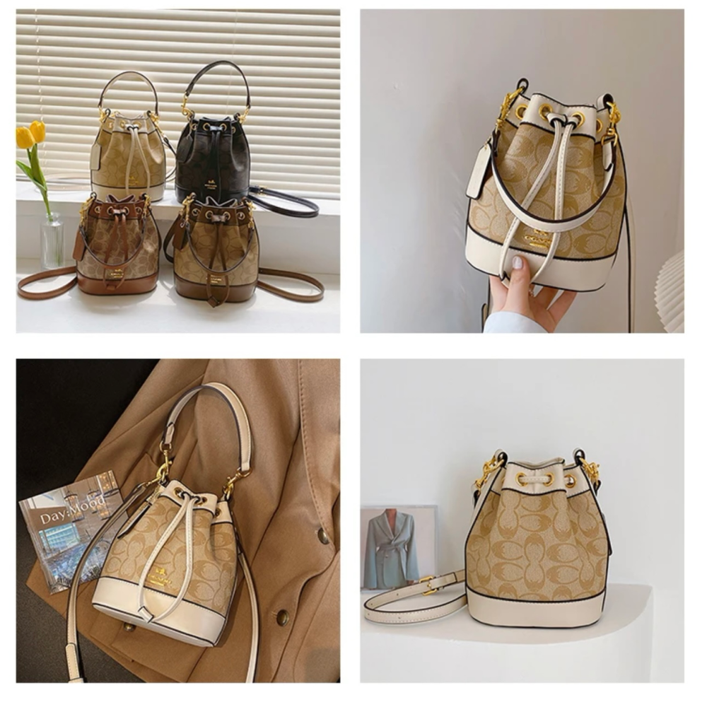 Жіноча сумка із фірмового полотна із підвіскою серце (Бежева) Київ - фото 10