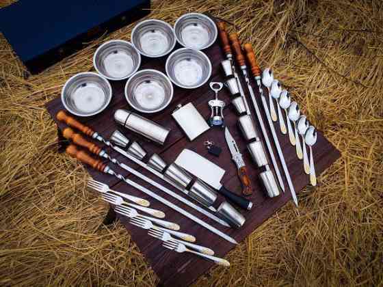 Подарочний набір для шашлика в кожаному кейсі ідеальний подарунок мужу VIP 4 Тернопіль