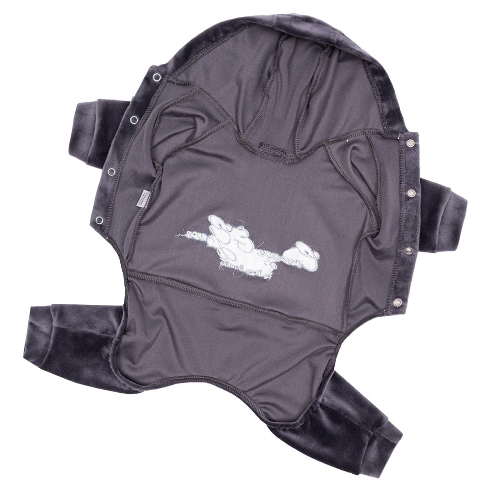 Костюм для собак велюровий Dogs Bomba з капюшоном трикотаж весна-осінь для середніх порід Кураж Графіт 6 Одеса - фото 9