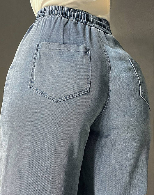 Джинси жіночі Immet 5606-8602 палаццо талія на резинці тенсель блакитні, блакитний, З6, 36, 102 см, 127 см Київ - фото 16