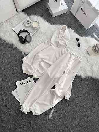 Жіночий стильний повсякденний костюм тринитка петля (без утеплення) Молочний, 46/48 Одеса