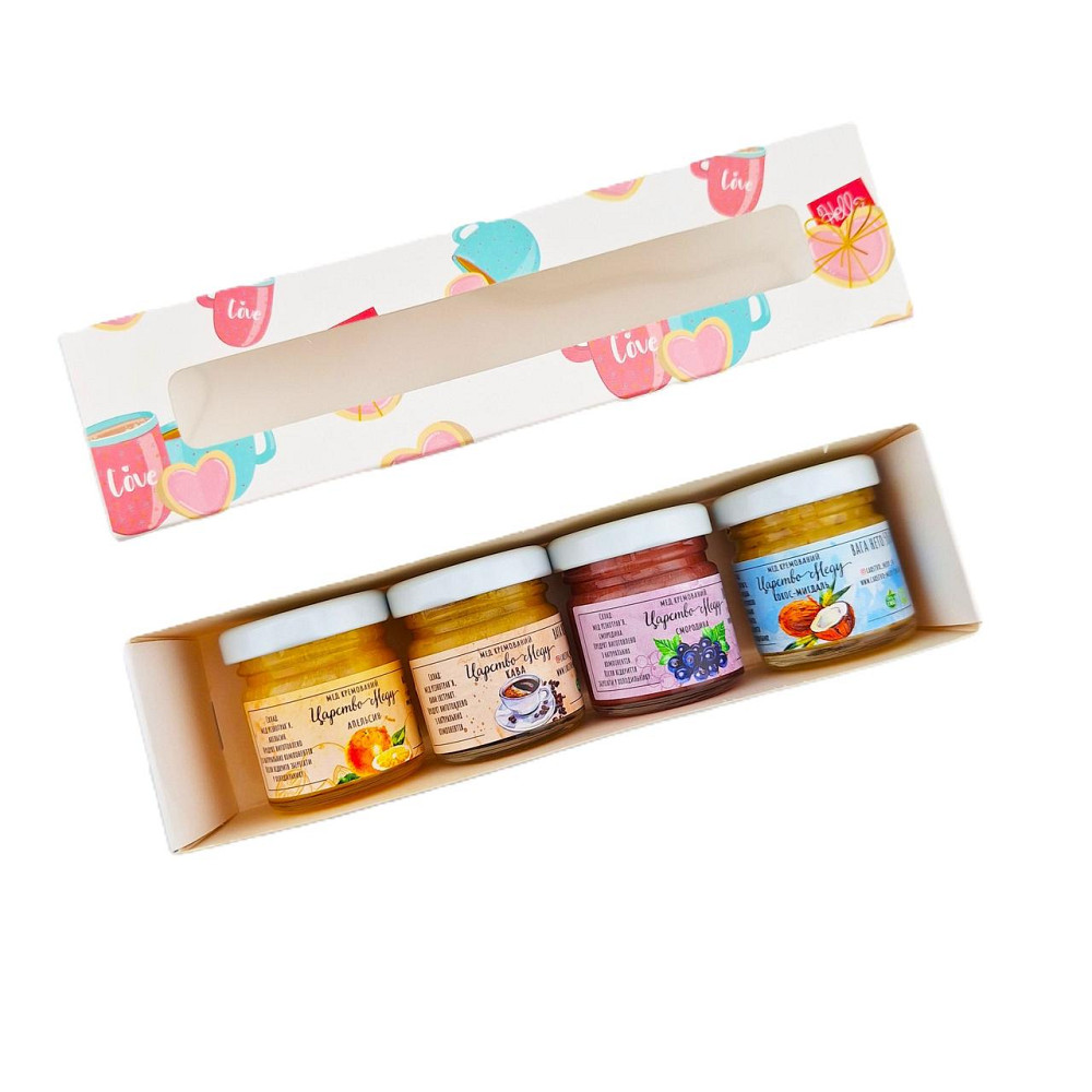 Чашечка пінал 20*5 см з віконцем з 4 шт по 50 грамів крем мед Одеса - фото 1