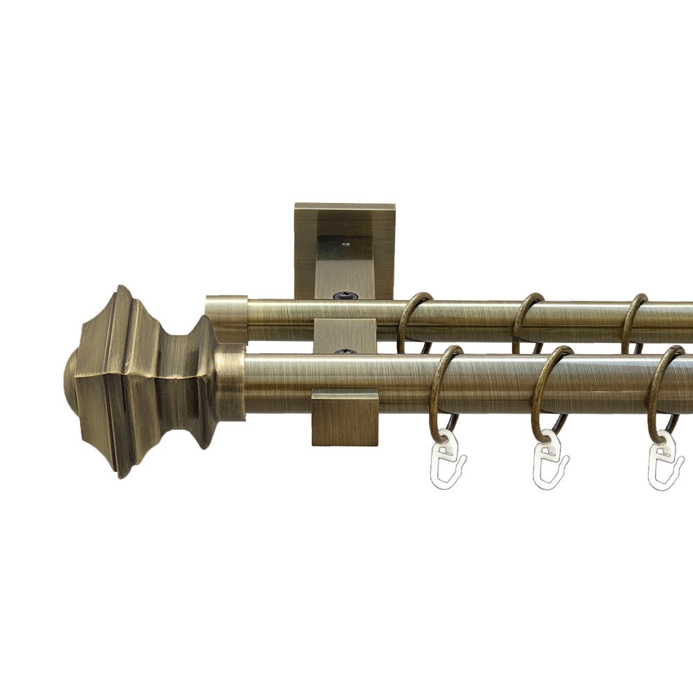 Карниз Orvit Борджеза металевий дворядний техно гладка труба кільце металеве Антик 25\19 мм 200 см (00-00025965) Львів - фото 1