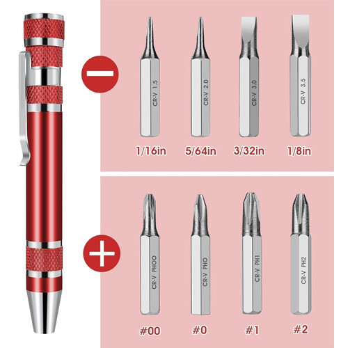 Отвертка прецизионная с 8 битами, магнитная, ручка, цвета Вінниця - фото 3