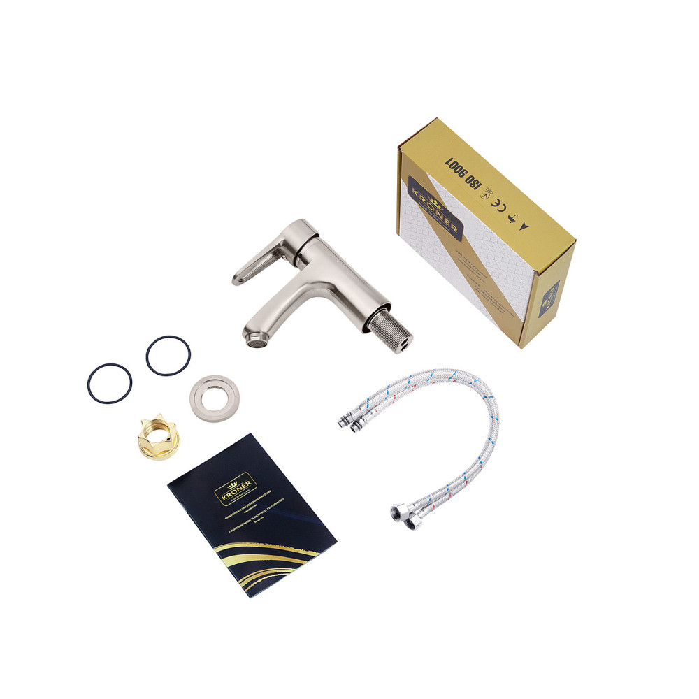 Змішувач для раковини Kroner KRM Elbe - N010 нікель Київ - фото 7