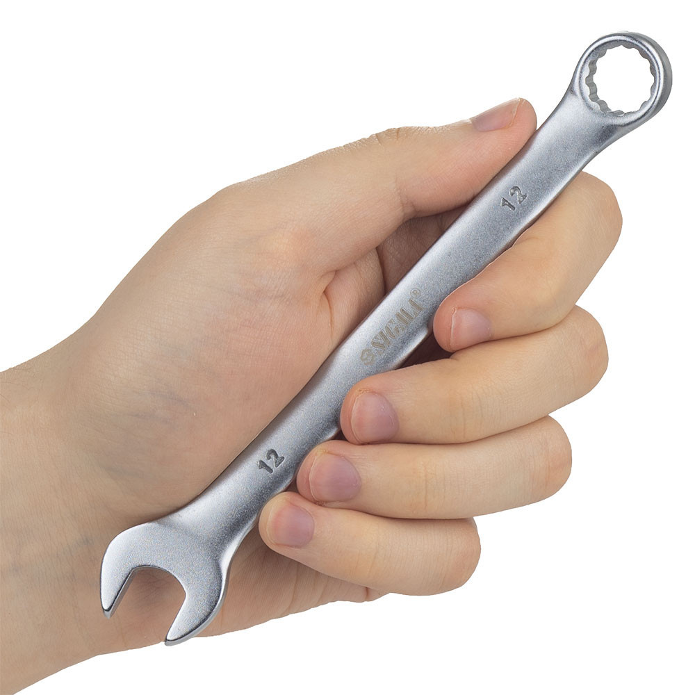 Ключ рожково-накидный 12мм CrV satine SIGMA (6021121) Ровно - изображение 7