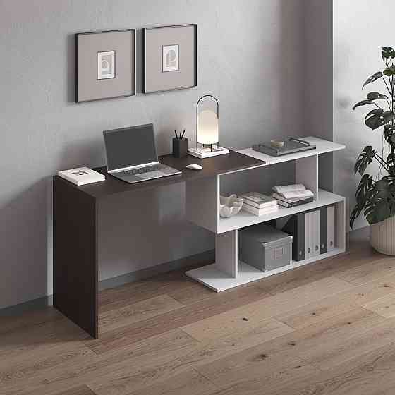 Cтол компьютерный VAYS поворотный письменный cтол трансформер M-41 Венге Темный-Белый Львов