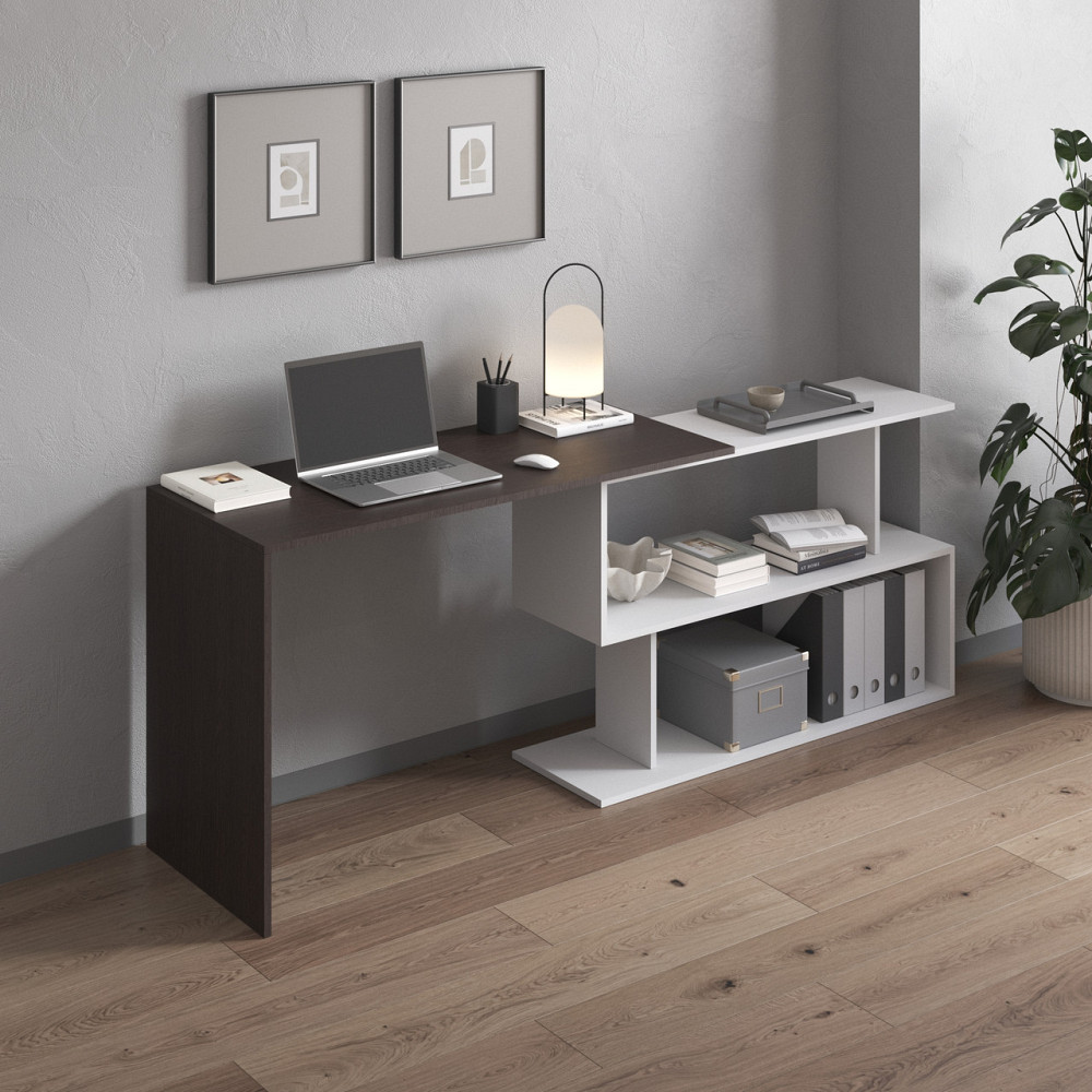 Cтол компьютерный VAYS поворотный письменный cтол трансформер M-41 Венге Темный-Белый Львов - изображение 2