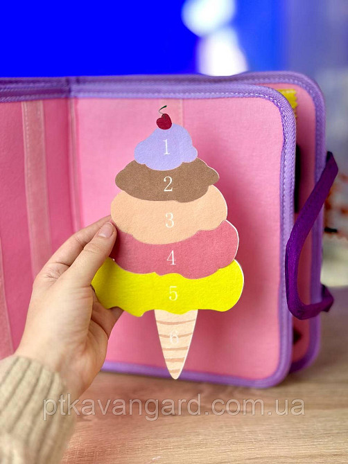 Книга-папка фетрова розвиваюча навчальна "Єдиноріг" 25029 рожевий Хмельницький - фото 7