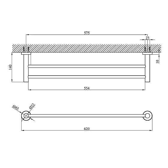 Тримач для рушників Kroner KRP Edelstahl Klassisch - ESG3709 Київ