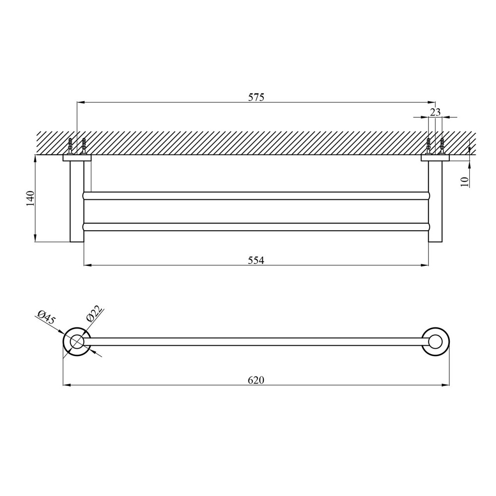 Тримач для рушників Kroner KRP Edelstahl Klassisch - ESG3709 Київ - фото 2