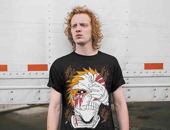 Футболка для мальчика аниме Блич оверсайз (рост от 165 до 180 ) Черний AnimeJ0811m Днепр