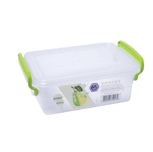 Контейнер для харчових продуктів 0,55л з ручками прозорий Народний продукт Житомир - фото 1