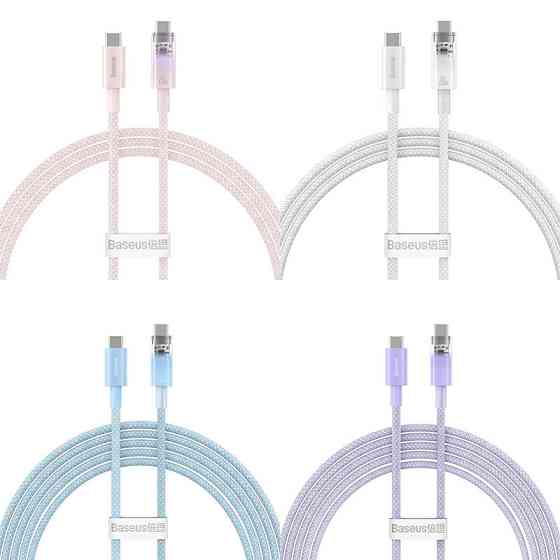 Кабель Baseus Explorer Series Fast Charging Cable with Smart Temperature Control Type-C to Type-C 100W 1m Baby Pink Київ