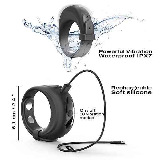 Ерекційне віброкільце Dorcel Fit Vibe Ring, регульований діаметр 4–5,7 см, 10 режимів Sex Aura Київ