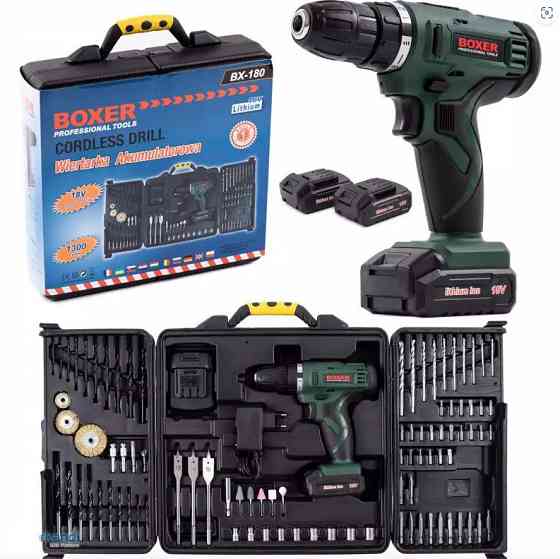 Акумуляторный набор дрель-шуруповерт BX-180 18V, 2 батареи, 2 скорости, 94 аксессуара, кейс Одесса