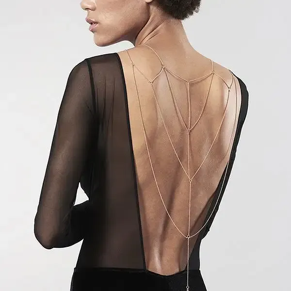 Ланцюжок для спини Bijoux Indiscrets Magnifique Back and Cleavage Chain - Gold, прикраса для тіла Львів - фото 6