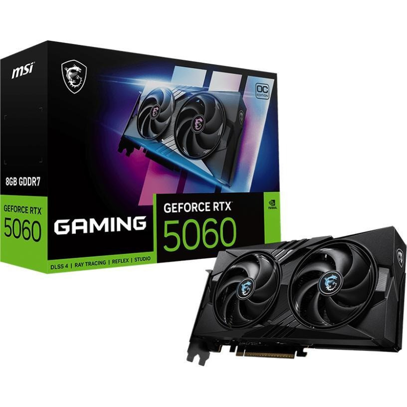 Відеокарта GF RTX 5060 8 GB GDDR7 Gaming OC MSI (GeForce RTX 5060 8G GAMING OC) ( Black ) Харьков - изображение 1
