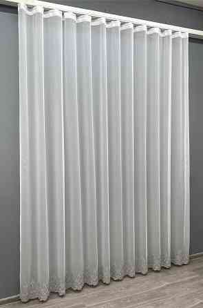 Тюль VR-Textil 1461т Бамбук с вышивкой Молочный с серым 400х270 см (42-0680) Киев