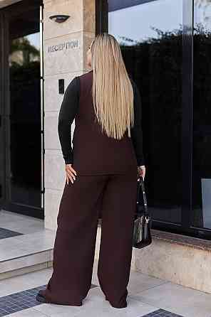Жіночий брючний костюм з жилетом "Rakel" | Норма Шоколадний, 42-44 Київ