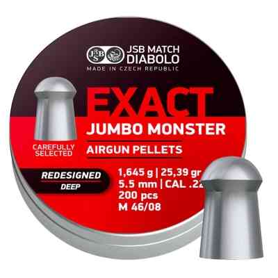 Пульки JSB Exact Jumbo Monster Redesigned DEEP 5,52 мм 1,645 г (200 шт/уп) (546188-200) Вінниця