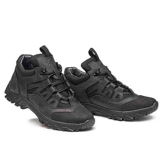 Зимові тактичні кросівки шкіра, на теплому гортексу , колір чорний 40 (26,5 ) Харьков