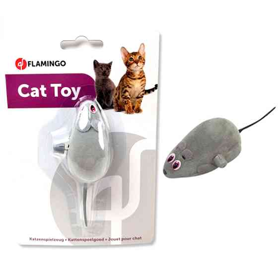 Flamingo Wind UP Darren Mouse ФЛАМИНГО МЫШЬ НА КОЛЕСАХ заводная игрушка для котов Киев
