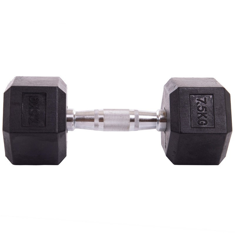 Гантель 7.5 кг цільна шестигранна гексагональна Zelart Київ - фото 2
