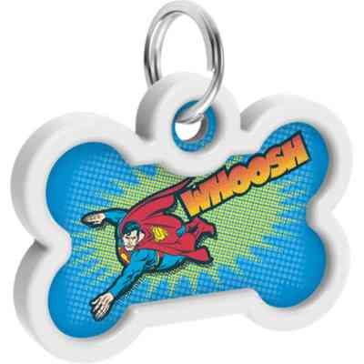 Адресник для животных WAUDOG Smart ID с QR паспортом "Полет Супермена", кость 40х28 мм (0640-1017) Винница