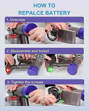 Акумулятор V7 SV11 Чорний 21.6V 4500mAh Li-ion змінний для ручного пилососа V7 SV11 Motorhead Pro Trigger Animal Car+Boat Extra Київ