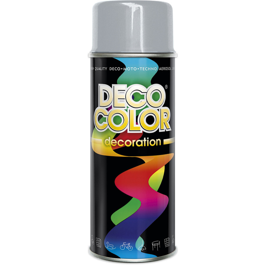 Краска аэрозольная алкидная DecoColor серебристый (RAL9006) 400мл Киев - изображение 1