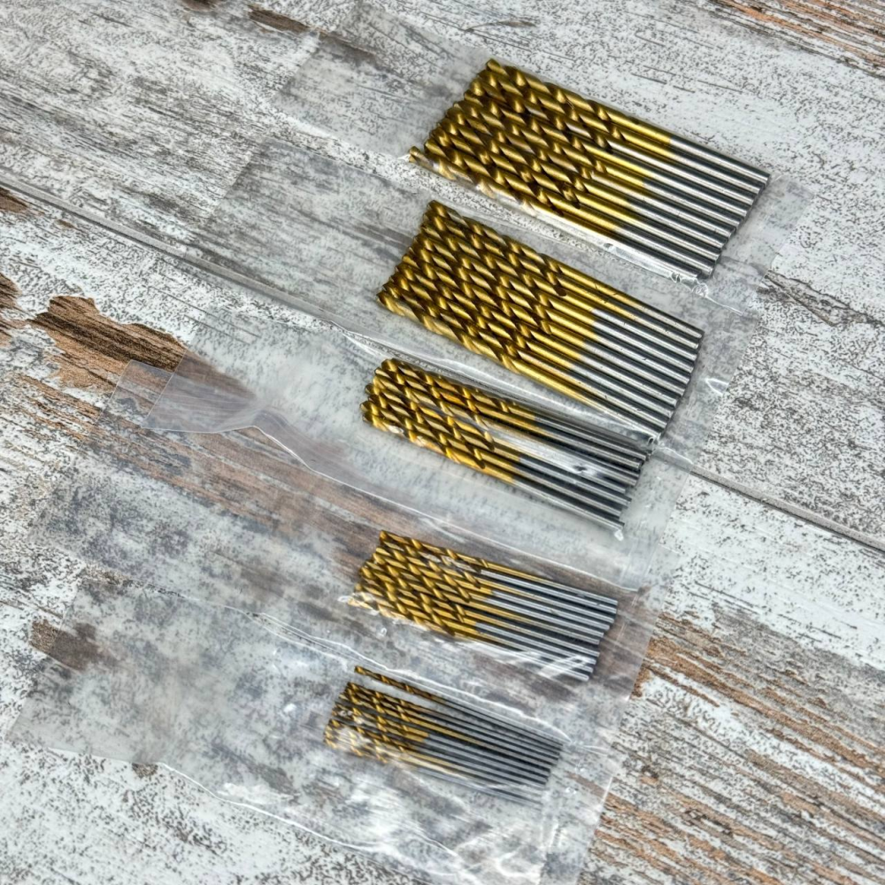 Набір спіральних свердел 1–3 мм (50 шт, HSS з титановим покриттям) універсальний комплект для свердління Київ - фото 5